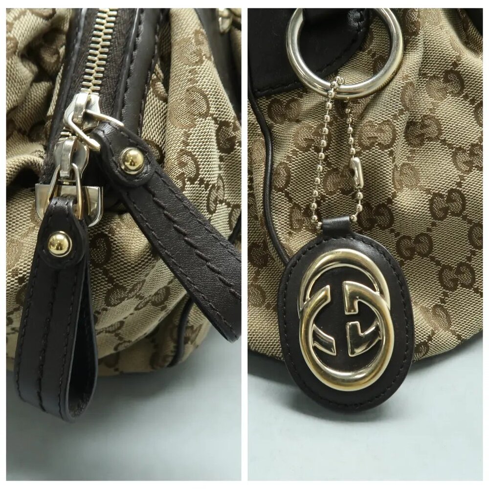 GUCCI Sukey Brown Cloth Satchel 567-011925 - Picture 8 of 12